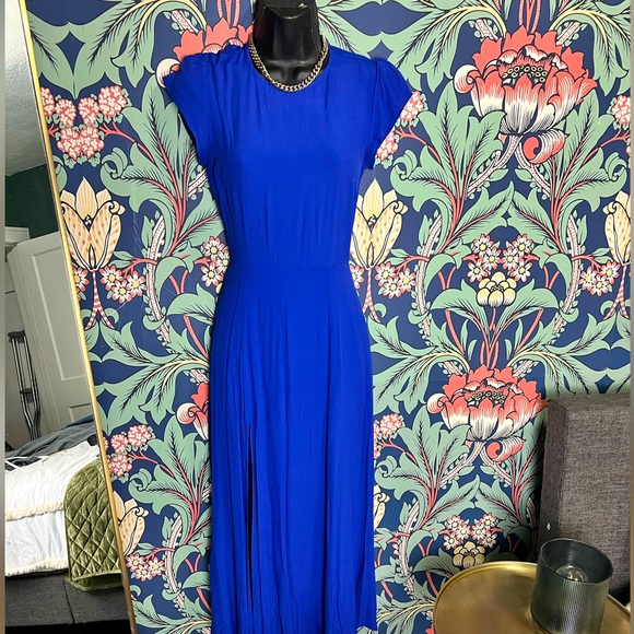 Blue midi-dress - Picture 1 of 3